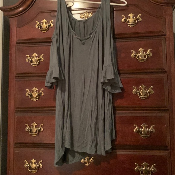 Tops Light Green Dress Shirt With Open Hole Sleeves Poshmark